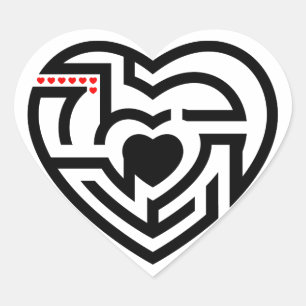 Sticker Cœur labyrinthe d'amour