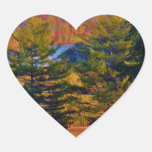 Sticker Cœur Lac Deer & Mt