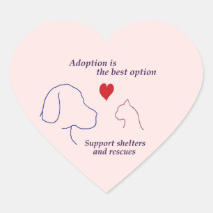 Sticker Cœur L'adoption est la meilleure option