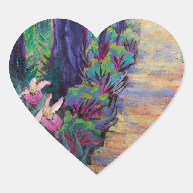 Sticker Cœur Lady Slippers on the Path (Devant)