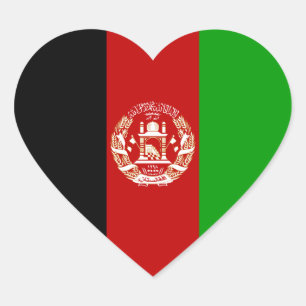 Sticker Cœur L'Afghanistan/drapeau afghan/afghani de coeur
