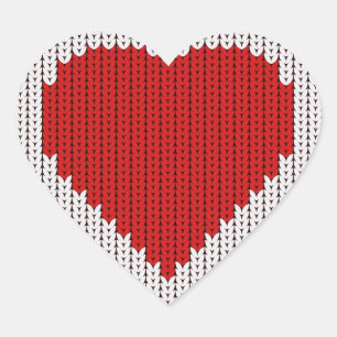 Sticker Cœur Laine tricotée simple Look Je t'aime Valentines Da