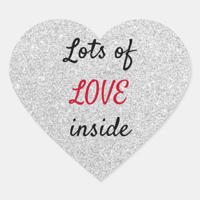Sticker Cœur L'amour de la Parties scintillant (Devant)