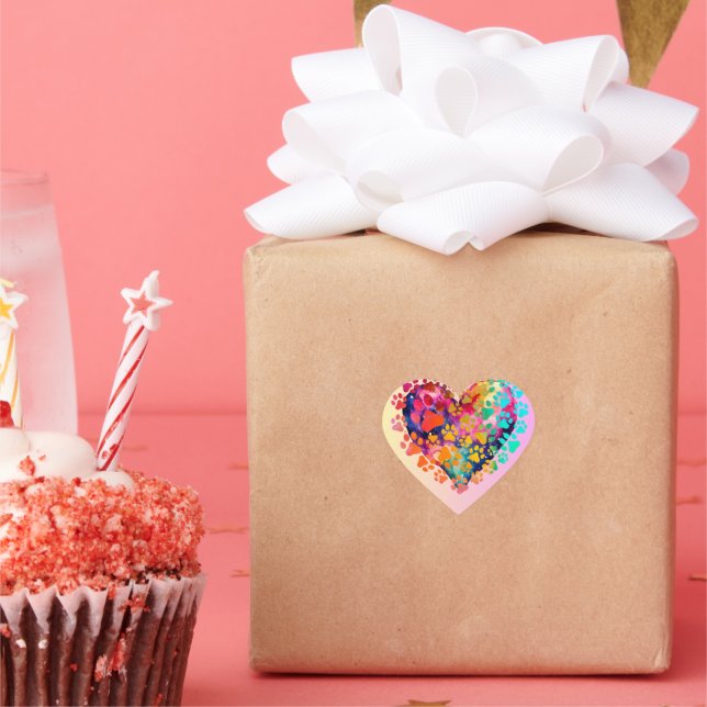 Sticker Cœur L'Amour en Pixels : Bonne Saint Valentin (Fête)