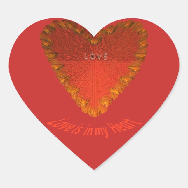 Sticker Cœur L'amour est dans mon coeur (Devant)