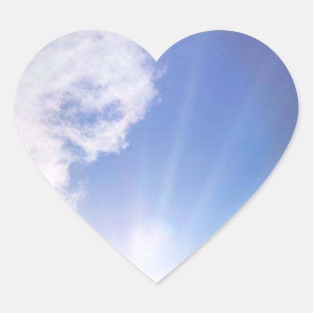 Sticker Cœur L'amour est écrit dans l'autocollant des nuages (Devant)