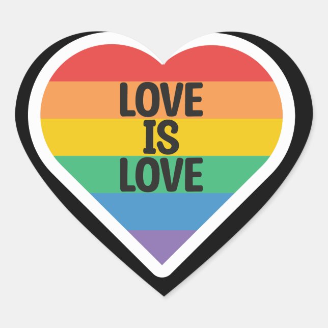 Sticker Cœur L'amour est l'amour | GAY PRIDE (Devant)