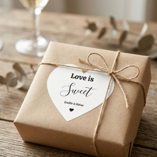 Sticker Cœur L'amour est une faveur de mariage douce