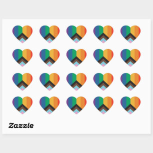 Sticker Cœur L'amour LGBT+pride. Carte drapeau Rainbow