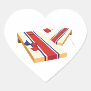 Sticker Cœur Lancer de Cornhole