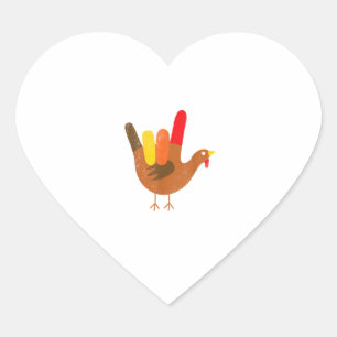 Sticker Cœur Langue des signes américaine Je t'aime Thanksgivin