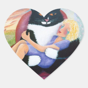 Sticker Cœur Lap de chat