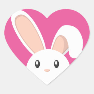 Sticker Cœur Lapin de Pâques piaulant