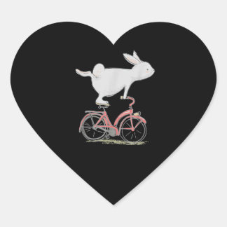 Sticker Cœur Lapin Mignonne Sur Vélo Vélo Vélo Vélo Vélo