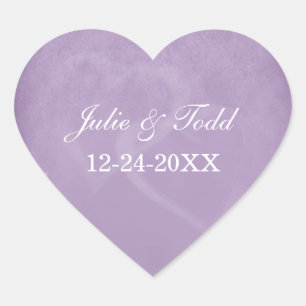 Sticker Cœur Lavender Vintage Enregistrer La Date