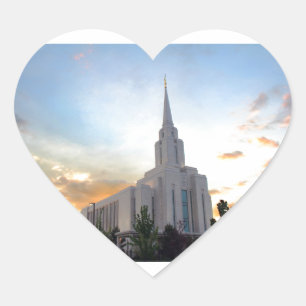 Sticker Cœur LDS Utah Temple sunset