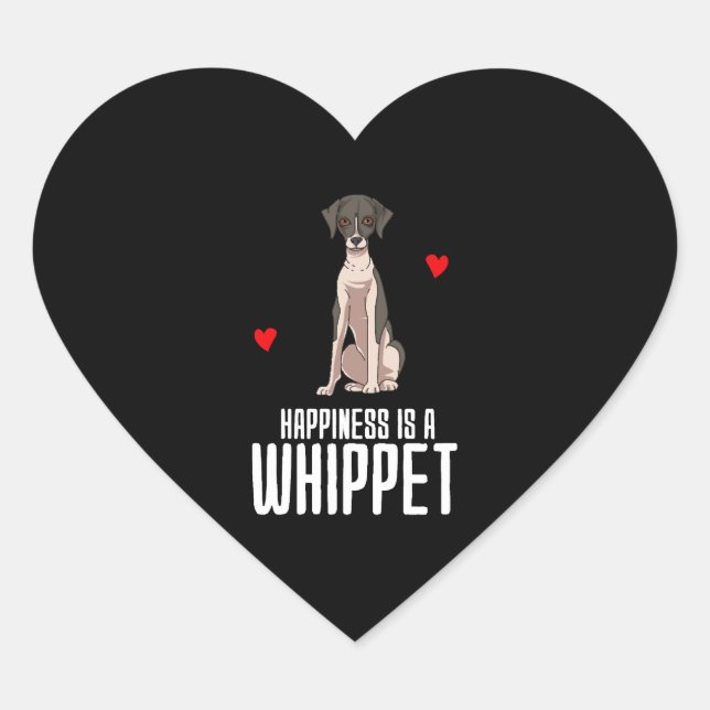 Sticker Cœur Le Bonheur Est Un Whippet (Devant)