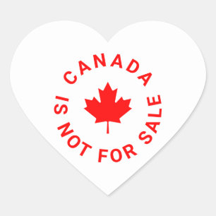 Sticker Cœur Le Canada n'est pas à vendre typographie de la feu