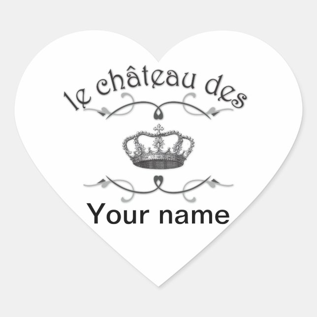 Sticker Cœur le château des VOS NOM v.2 (Devant)