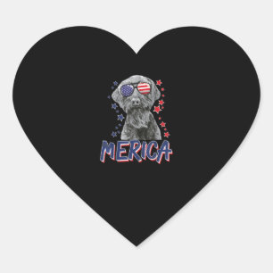 Sticker Cœur le chien schnauzer géant américain 4 juillet nou