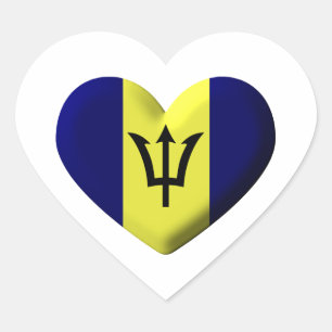 Sticker Cœur Le coeur du drapeau de la Barbade