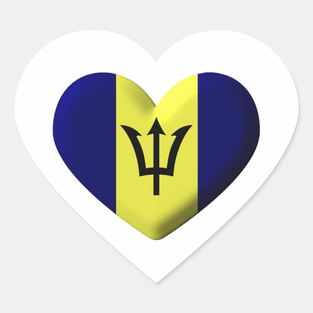 Sticker Cœur Le coeur du drapeau de la Barbade (Devant)