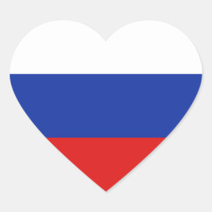Sticker Cœur Le Coeur du drapeau russe