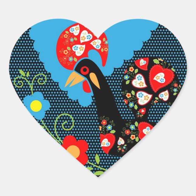 Sticker Cœur Le Coq du Portugal (Devant)