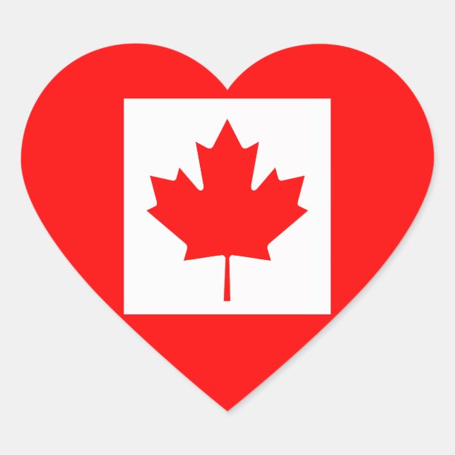 Sticker Cœur Le drapeau canadien - Souvenir du Canada (Devant)