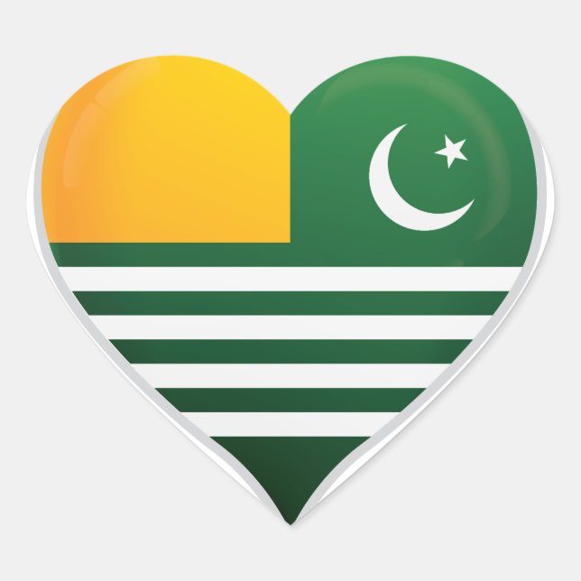 Sticker Cœur Le drapeau d'amour du Cachemire (Devant)