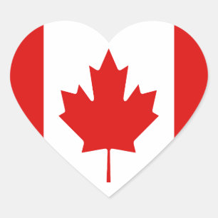 Sticker Cœur Le drapeau de la Feuille d'érable du Canada