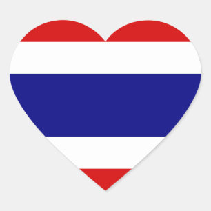 Sticker Cœur Le drapeau de la Thaïlande