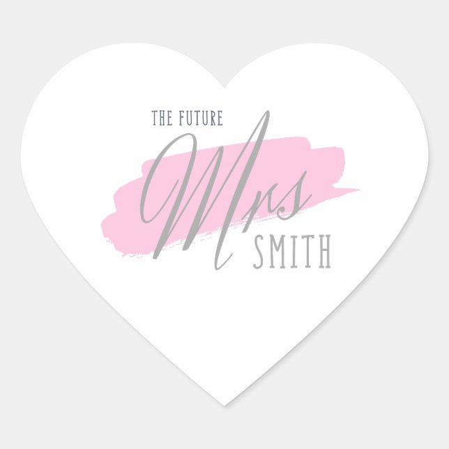 Sticker Cœur Le futur chevalet de coeur Mme Smith - Grey & Pink (Devant)
