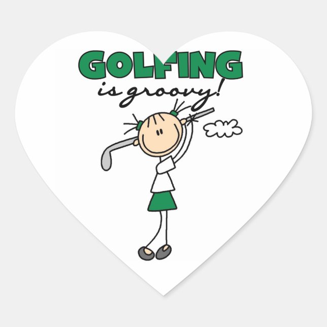 Sticker Cœur Le golf est super (Devant)