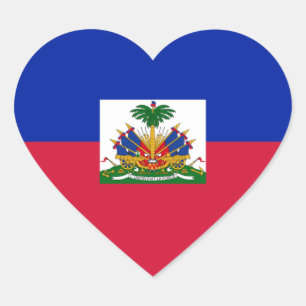 Sticker Cœur Le Haïti - drapeau haïtien