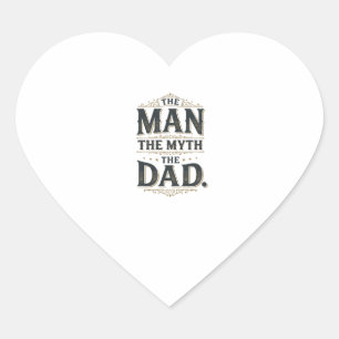 Sticker Cœur Le Homme Le Mythe Le Papa T-Shirt Typographie Vint