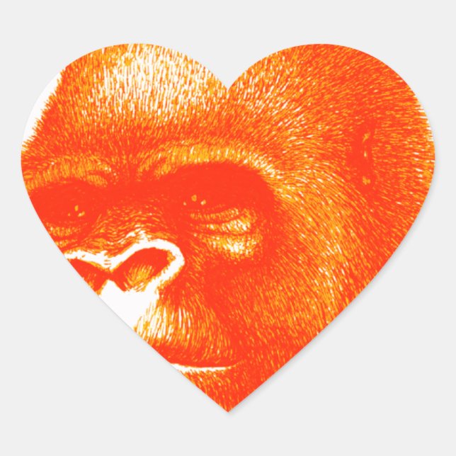 STICKER CŒUR LE JOUR GORILLA (Devant)