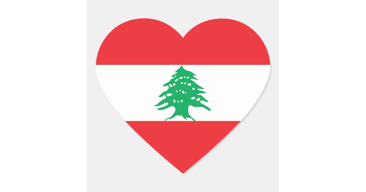 Sticker Cœur Le Liban/drapeau libanais de coeur | Zazzle.fr