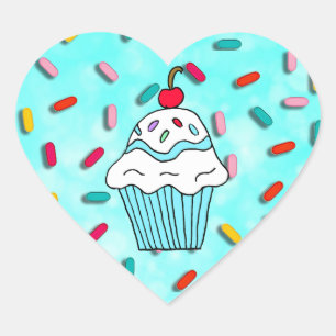 Sticker Cœur Le petit gâteau de Chocolats avec la sucrerie