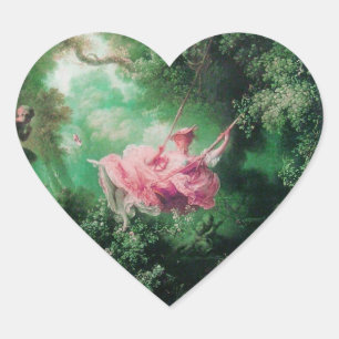 Sticker Cœur LE rose vert SWING