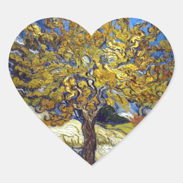 Sticker Cœur Le tableau du mûrier de Van Gogh, un chef-d'œuvre  (Devant)