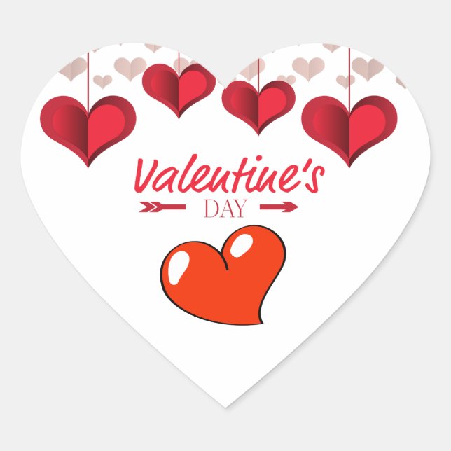Sticker Cœur Le texte de la Saint Valentin avec coeur (Devant)