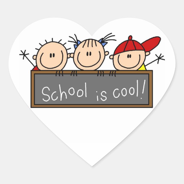 Sticker Cœur L'école est Cool (Devant)