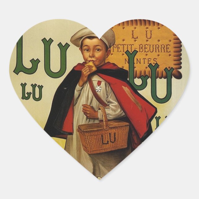 Sticker Cœur Lefevre Lu Lu Biscuit Boy à Cape (Devant)