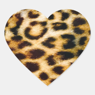 Sticker Cœur Leopard Cheetah Print Faux Fur