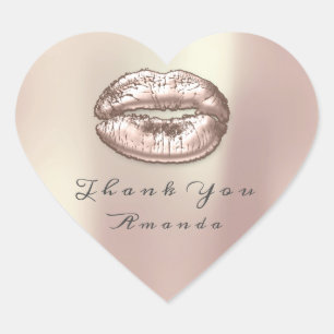 Sticker Cœur Les 16èmes nuptiales d'or de lèvres de baiser de