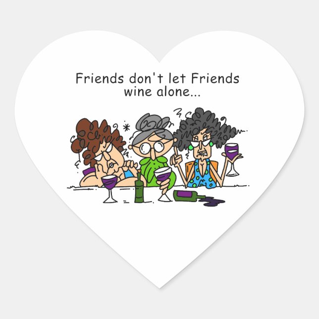 Sticker Cœur Les amis ne laissent pas les amis se nourrir seuls (Devant)