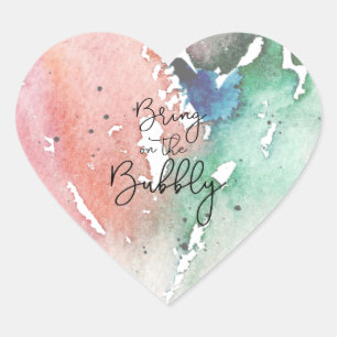 Sticker Cœur Les amoureux de champagne se donnent rendez-vous s