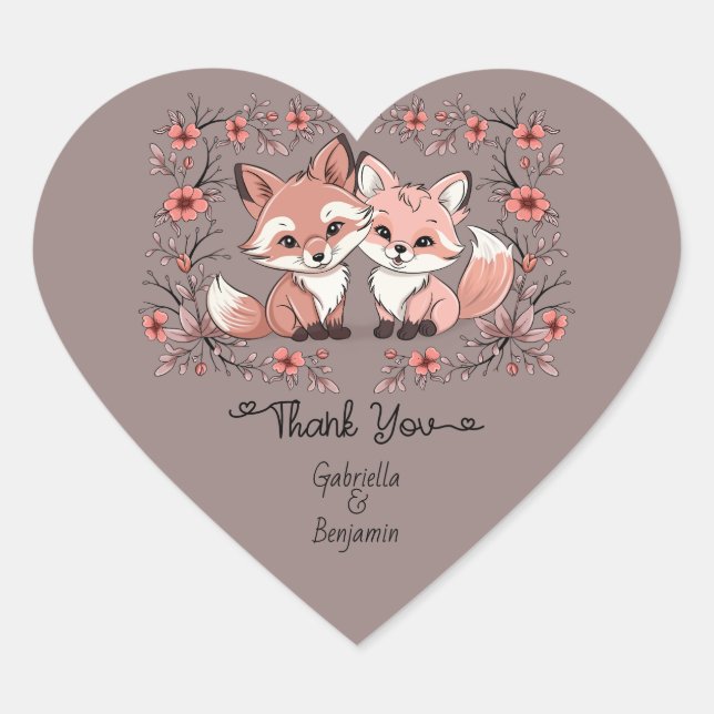 Sticker Cœur Les amoureux de la Saint-Valentin : le Merci de la (Devant)