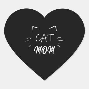 Sticker Cœur Les amoureux de maman chats   Chat de fête des m